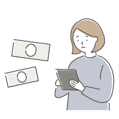 メモリーが大仙市・秋田市で一日家族葬プランを説明する悩む遺族のイラスト