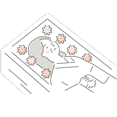 メモリーが大仙市・秋田市でご安置中の故人を枕飾りで見守る場面