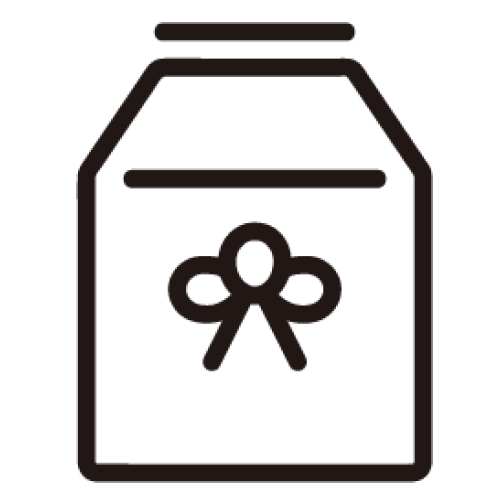 メモリーが大仙市・秋田市で一日家族葬の骨箱一式のイラスト