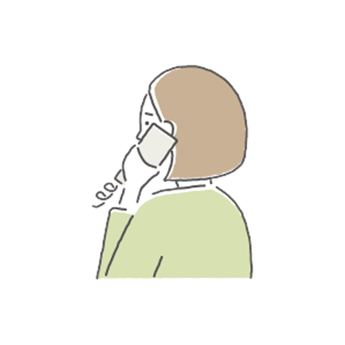 メモリーが大仙市・秋田市で一日家族葬の相談を電話で受け付ける女性スタッフのイラスト