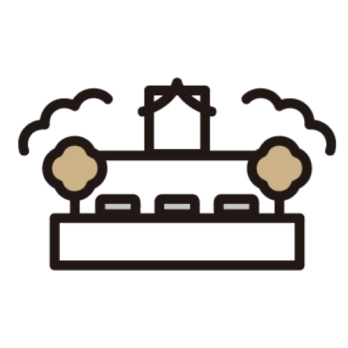 メモリーが大仙市・秋田市で一日家族葬の生花祭壇を整える風景のイラスト